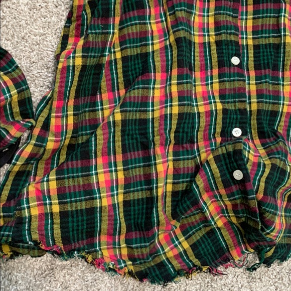 Savage x Fenty Green Plaid Long Sleeve Shorts Pajama Set - Picture 5 of 13